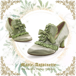 Marie Antoinette Satin Ribbon Heel Pumps - Peridot[2025年7月下旬-8月中旬発送予定]