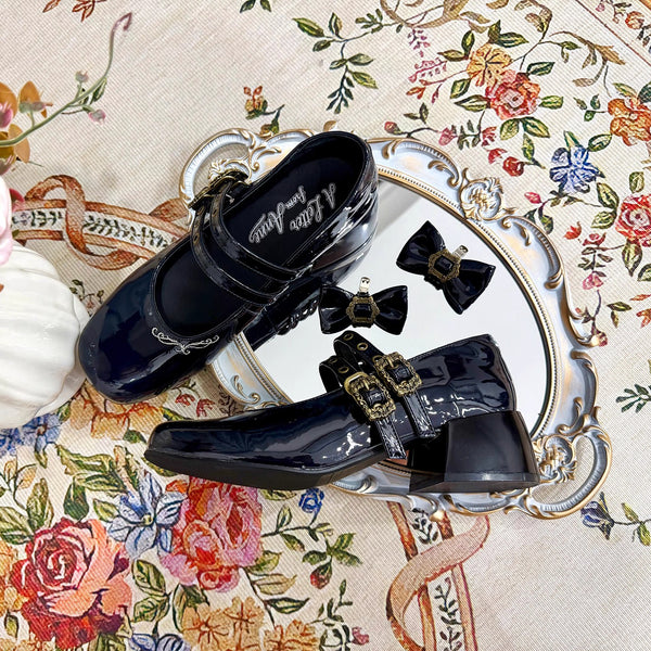 Ribbon Classical Mary Jane Shoes - Dark Navy[2026年3月上旬-3月下旬発送予定]