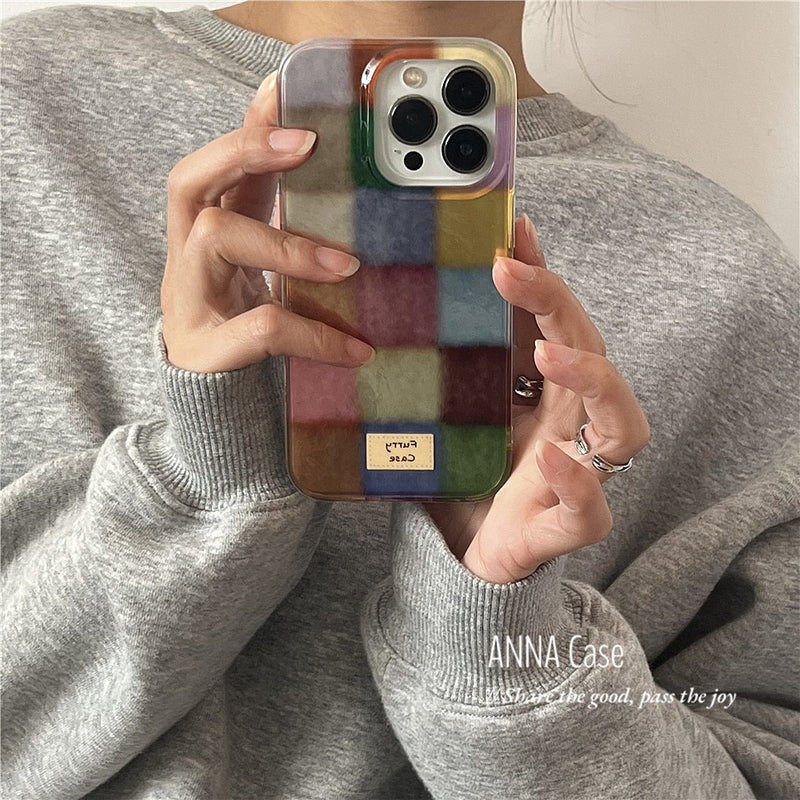 Colorful Square Check iPhone Case