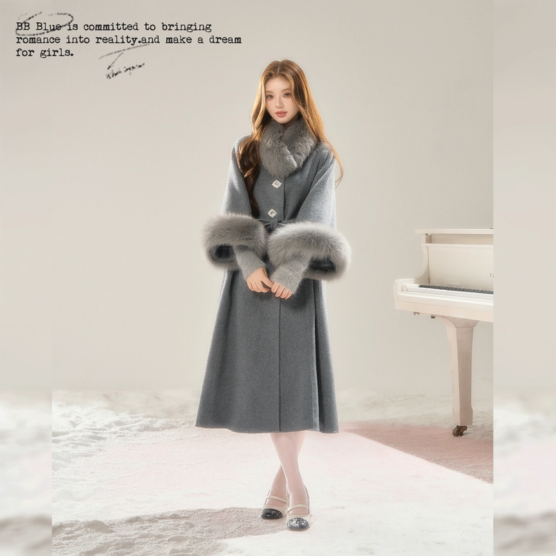 Elegant Girl's Fur Coat