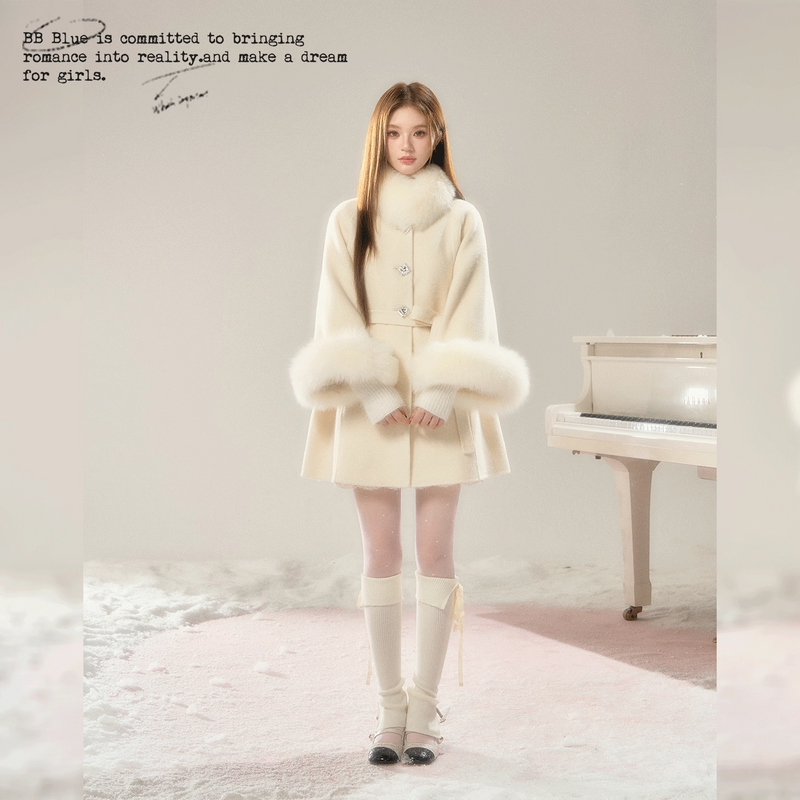 Elegant Girl's Fur Coat