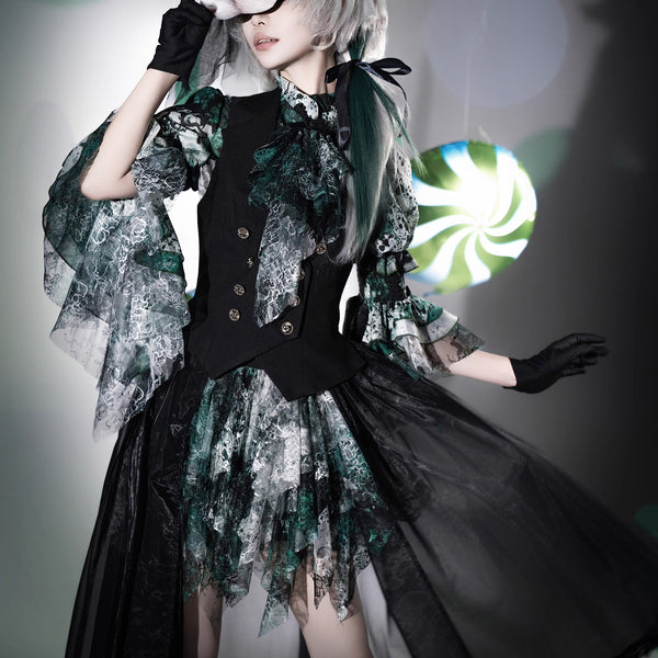 血塗れのお嬢様のキャバリアブラウス - Green[2026年2月下旬-3月下旬発送予定]