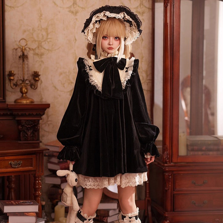 西洋人形のドールワンピース - Black[2025年11月上旬-12月上旬発送予定]