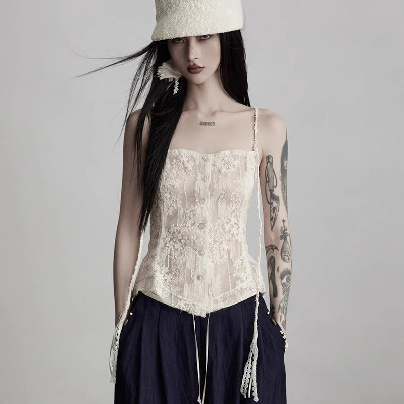 Moonlight Flower Embroidered Camisole