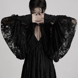 Dark Night Flower Embroidered Lace Sleeves