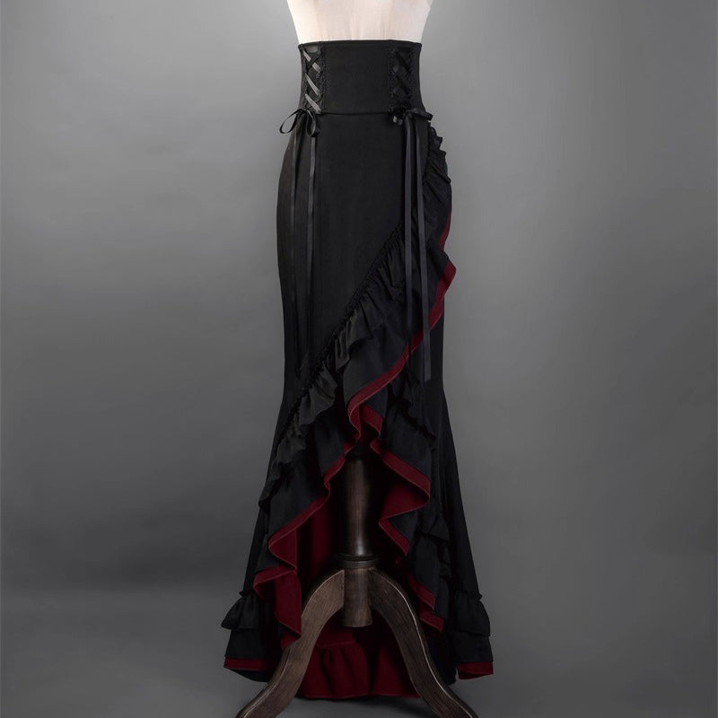 黒紅のお嬢様のフィッシュテールスカート