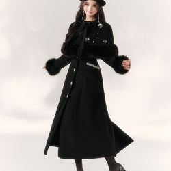 Elegant Embroidered Classical Cape Coat