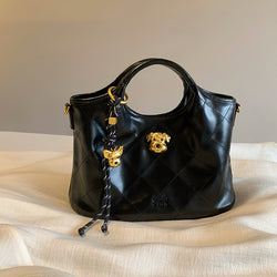 Golden Dog Quilted Leather Hand Shoulder Bag