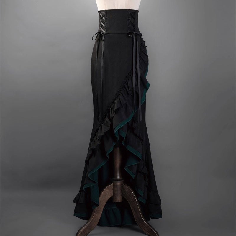 黒緑のお嬢様のフィッシュテールスカート