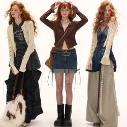 Striped Multi Button Knit Cardigan