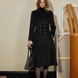 "Waltz" Vintage Inspired Wool Black Coat