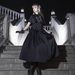 伯爵令嬢のジャンパースカートとケープ - Black[2025年8月上旬-8月下旬発送予定]