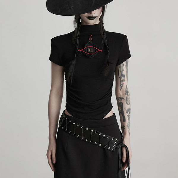 Bizarre Eye Embroidered T-shirt