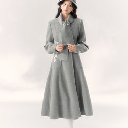 Gray Embroidered Classical Coat