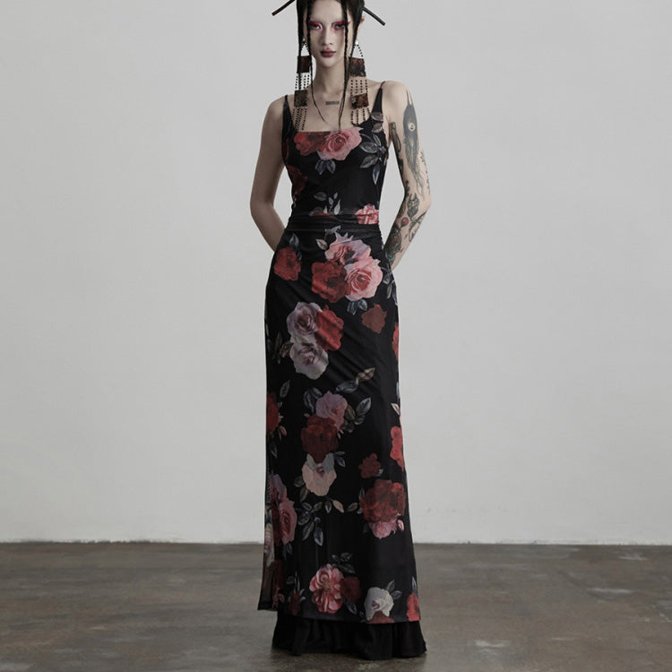 Dark Night Rose Long Dress
