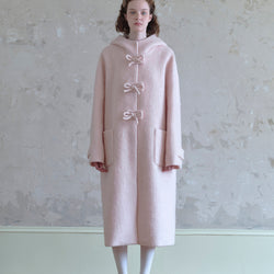 Long Wool Coat in Cherry Blossom Pink