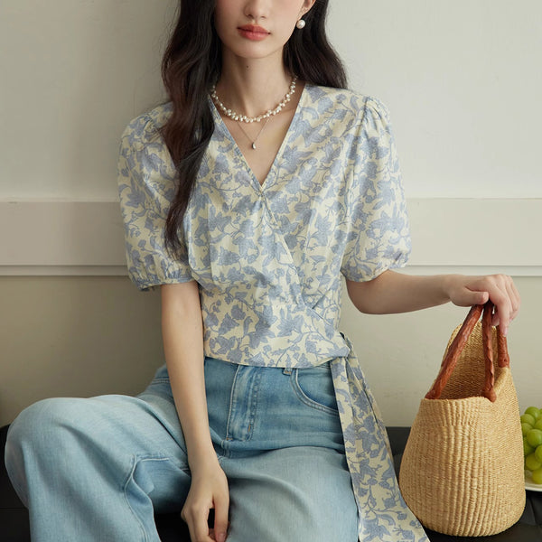Indigo Purple Floral Blouse