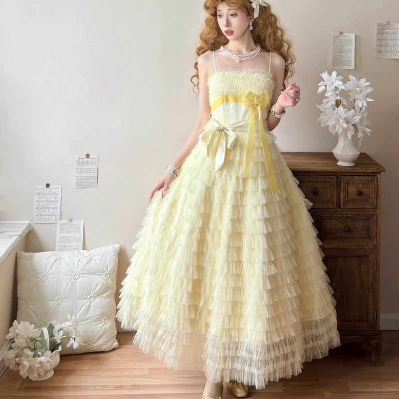 Butter Yellow Vintage Camisole Dress[2025年9月上旬-9月下旬発送予定]
