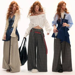 Glen Plaid Wide Pants