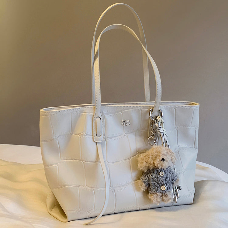 Ivory Embossed Tote Bag