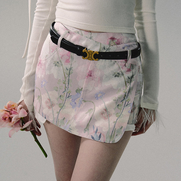 Watercolor Floral Short Pants