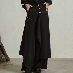 Black Asymmetric Layered Pants