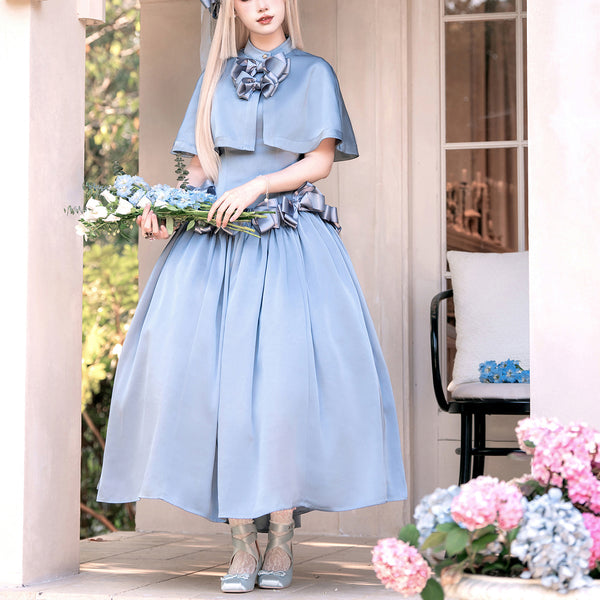 伯爵令嬢のジャンパースカートとケープ - Powder Blue[2025年8月上旬-8月下旬発送予定]