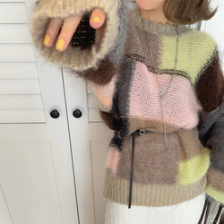 Colorful Mohair Loose Sweater