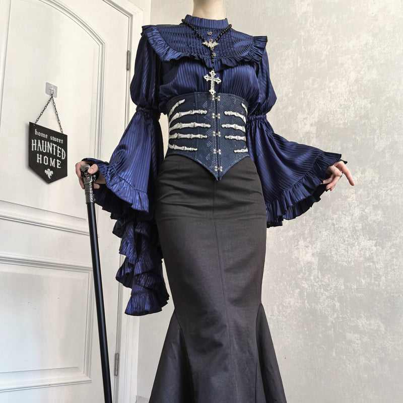 手骨の標本コルセット - Navy[2025年11月上旬-12月上旬発送予定]