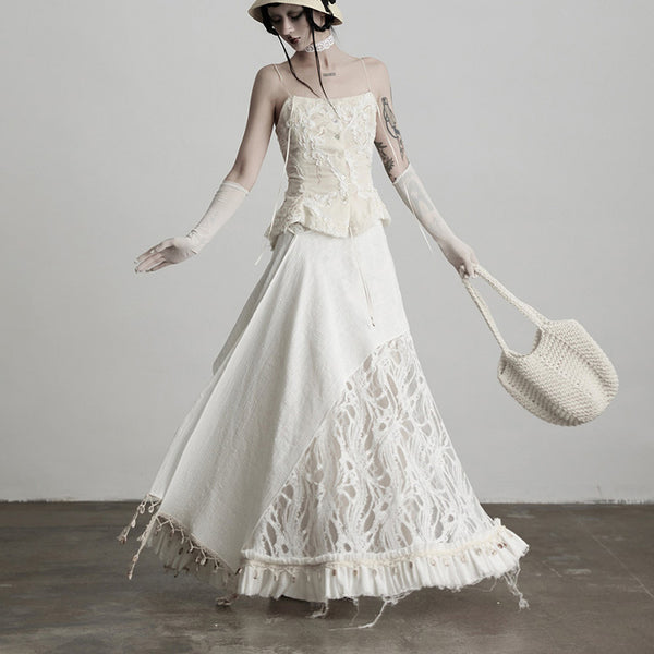 Moonlight Embroidery Long Skirt