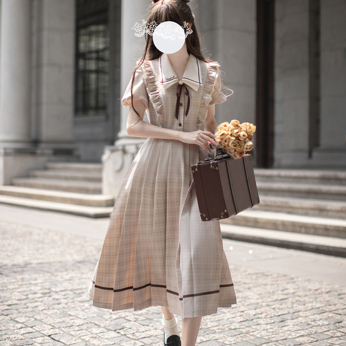 MANUSMACHINA 蒲公英色のレトロワンピースとエプロン 蒲公英色のレトロ