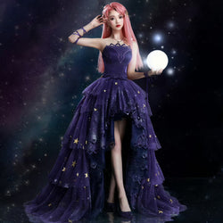 星降る夜に誘うトップスとチュールスカート - Dark Purple[2025年8月下旬-9月中旬発送予定]
