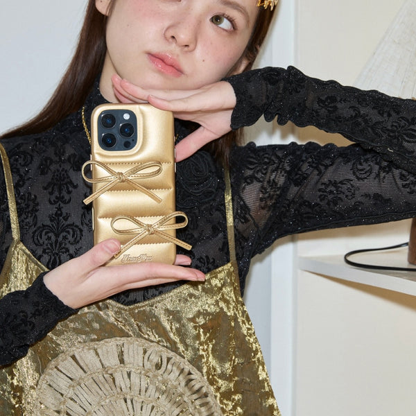 Girly Ribbon iPhone Case - Gold