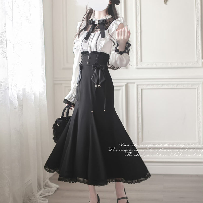 窓辺の令嬢のフリルトップスとコルセットスカート – ManusMachina