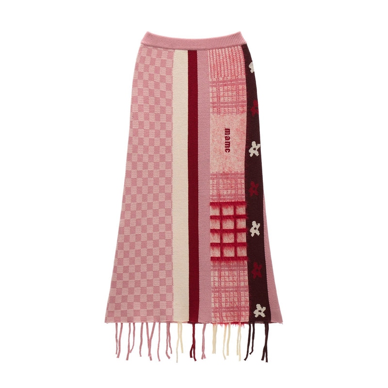 Floral Check Patchwork Skirt