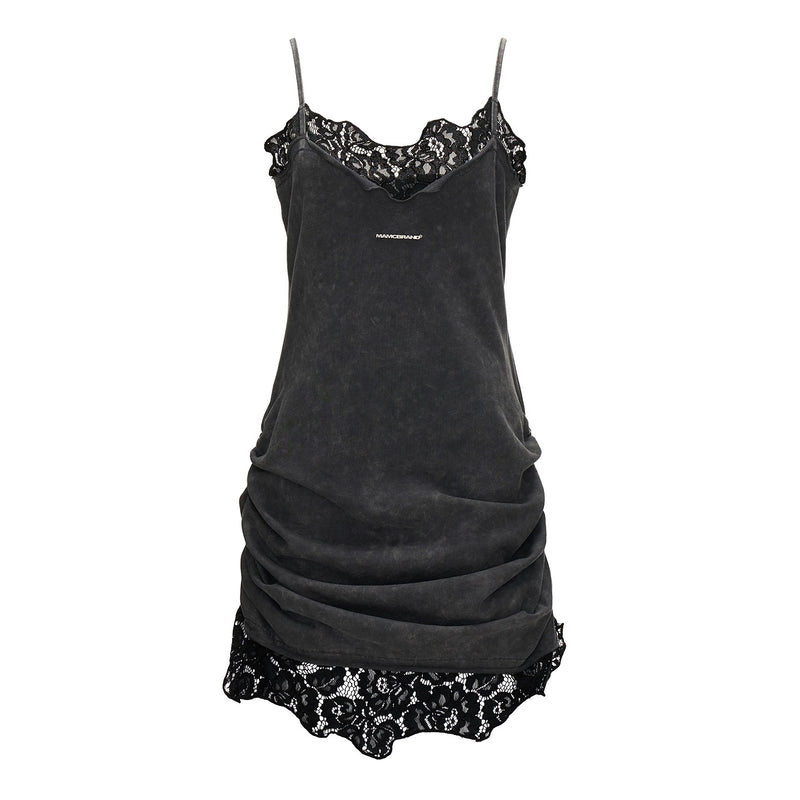 Gray Lace Camisole Dress