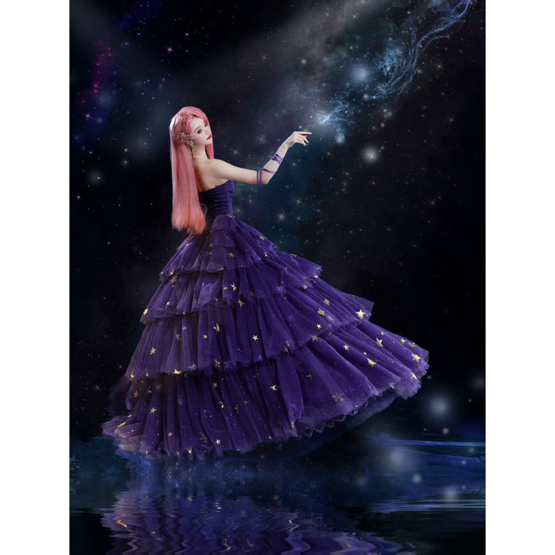 星降る夜に誘うトップスとチュールスカート - Dark Purple[2025年8月下旬-9月中旬発送予定]