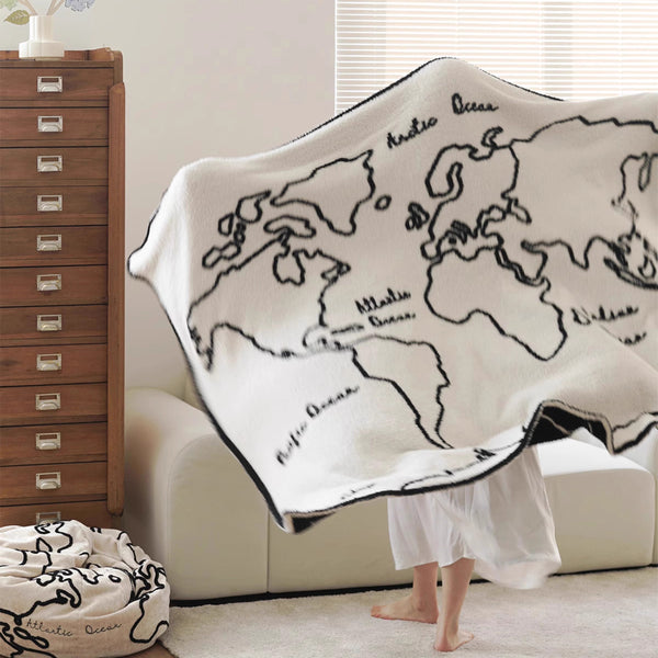 世界地図のブランケット
