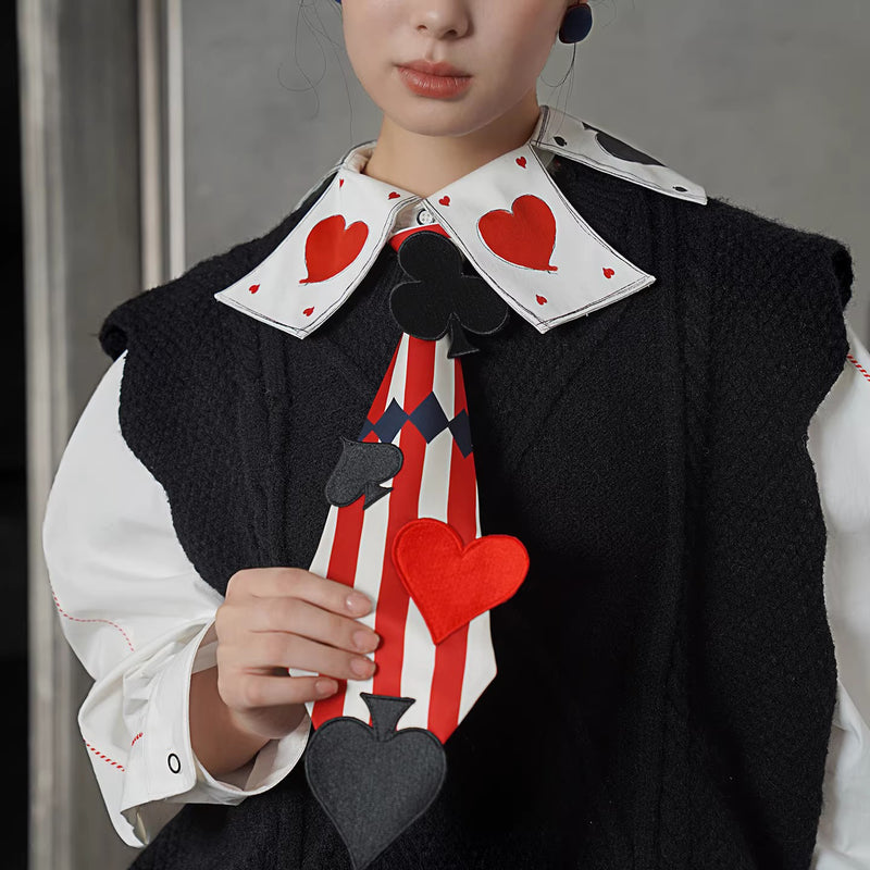 トランプのマークの刺繍ネクタイ - Stripe – ManusMachina