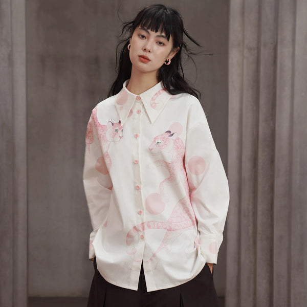 豹の挿絵ブラウス