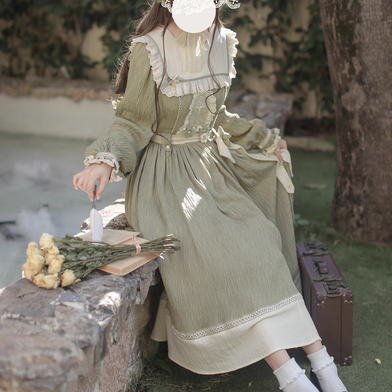 庭園の令嬢の刺繍クラシカルワンピース