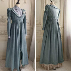 浅縹の貴婦人の刺繍クラシカルコート[2027年1月下旬-2月下旬発送予定