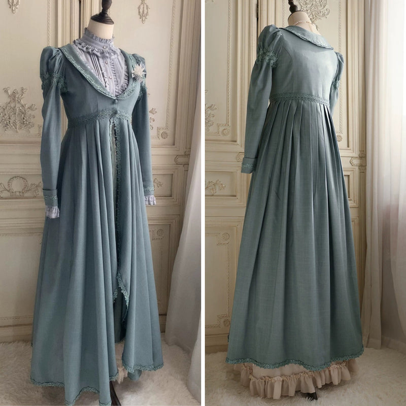 浅縹の貴婦人の刺繍クラシカルコート[2027年1月下旬-2月下旬発送予定
