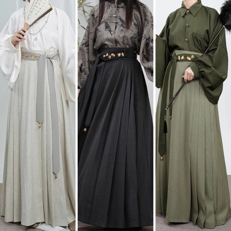 宮廷令嬢の刺繍プリーツスカート