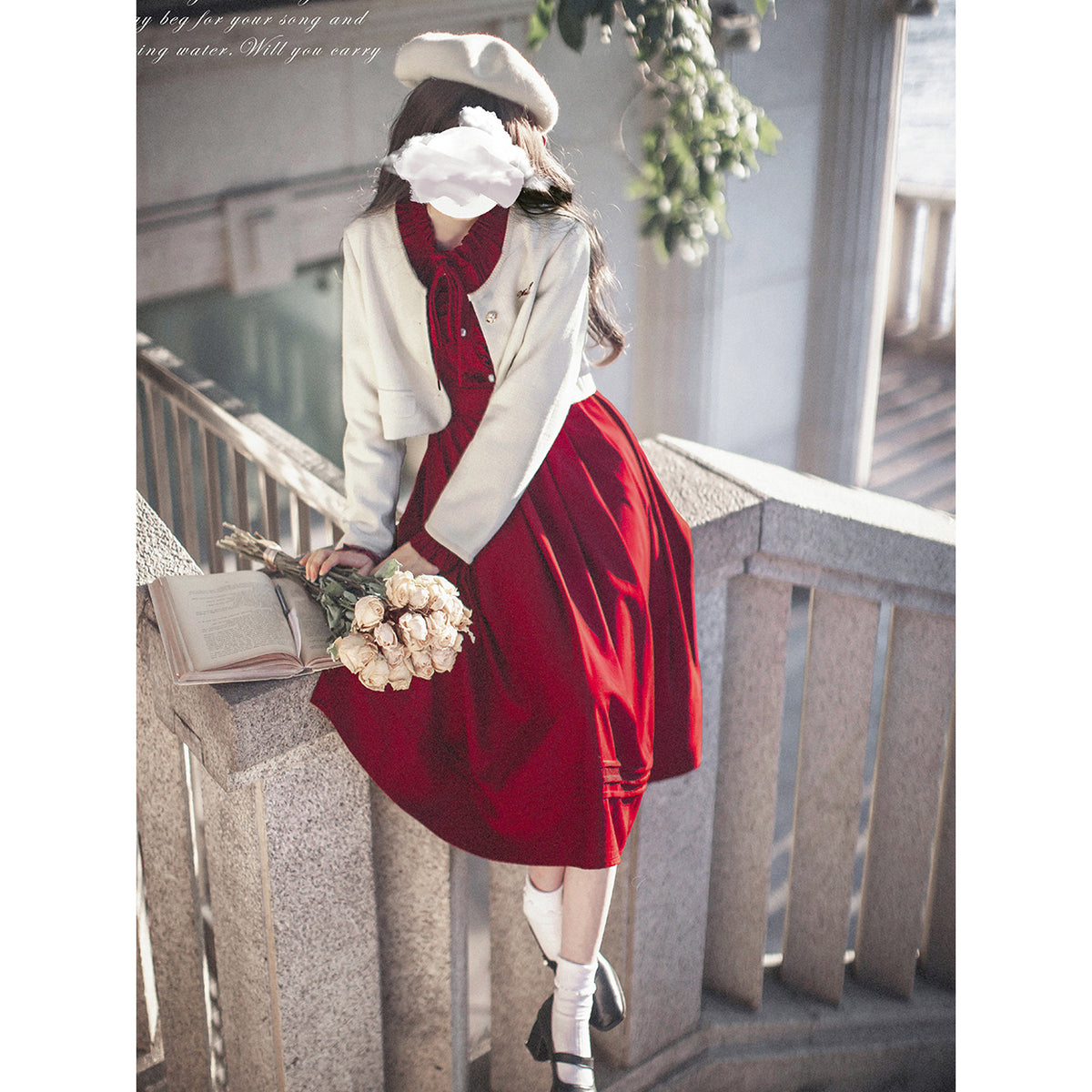 深紅の文学少女ワンピースとショートジャケット – ManusMachina