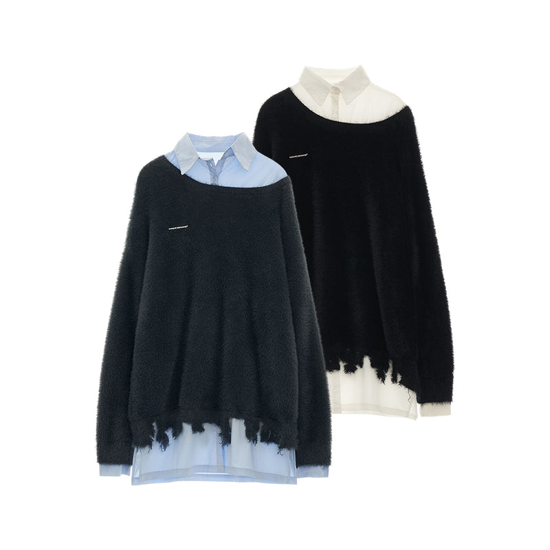 Oversized College Knit Blouse