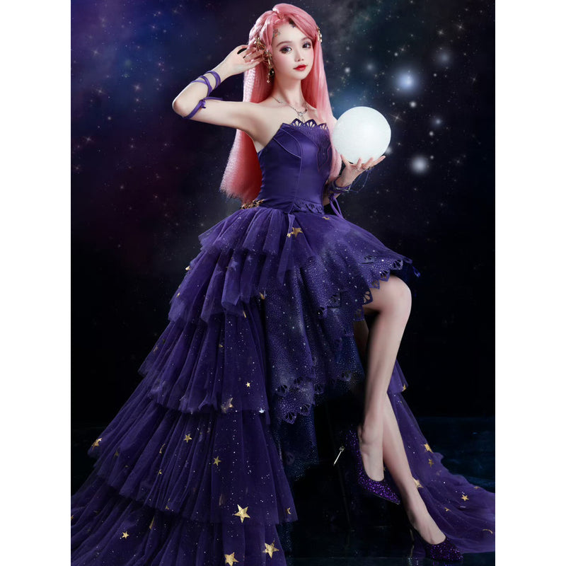 星降る夜に誘うトップスとチュールスカート - Dark Purple[2025年8月下旬-9月中旬発送予定]