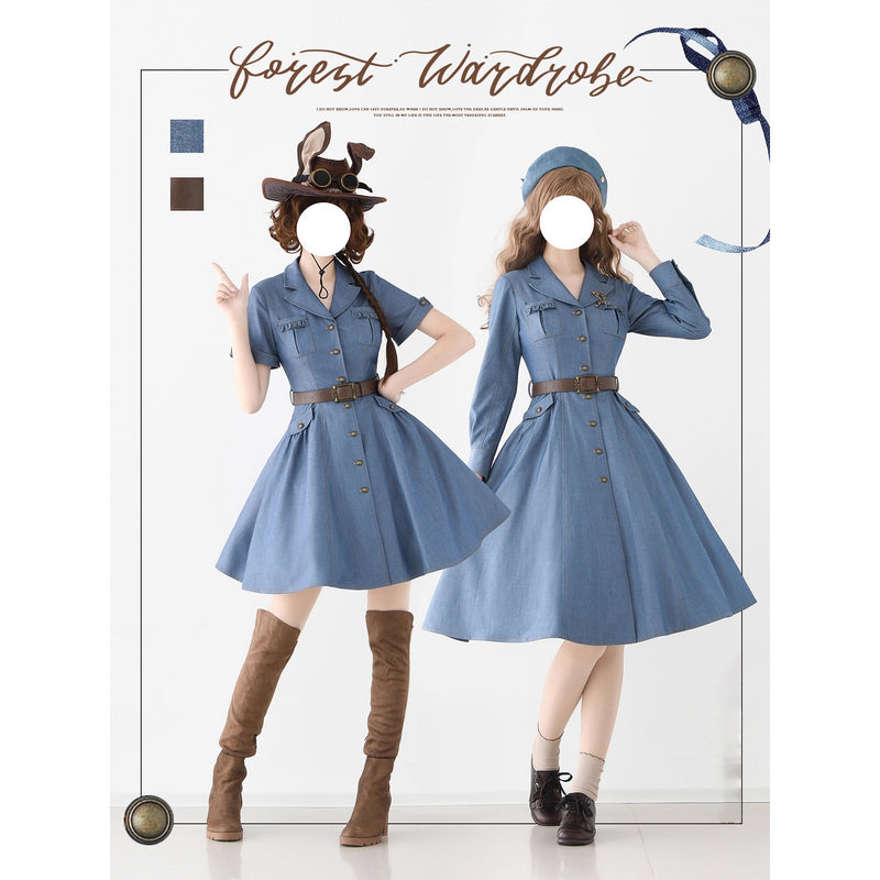 英国のお嬢様のデニムワンピース - Short Sleeves[2025年10月下旬発送予定]