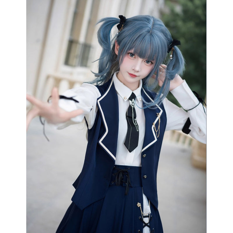 魔法学園のお嬢様のケープとベストとブラウスとコルセットスカート