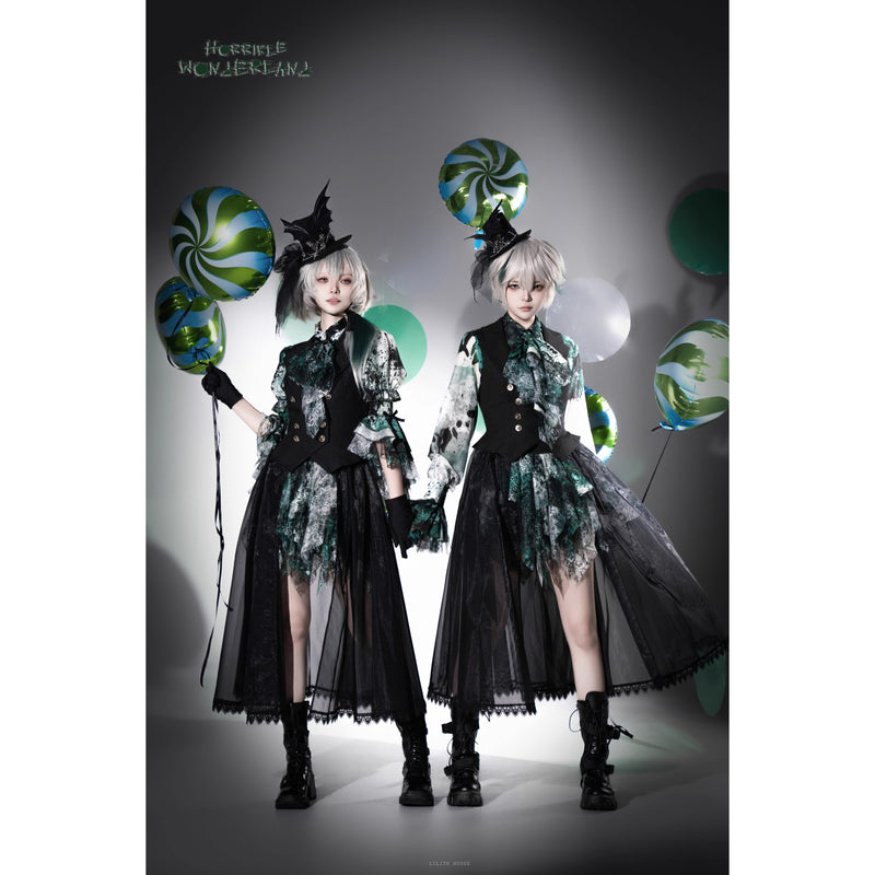 血塗れのお嬢様のキャバリアブラウス - Green[2026年2月下旬-3月下旬発送予定]